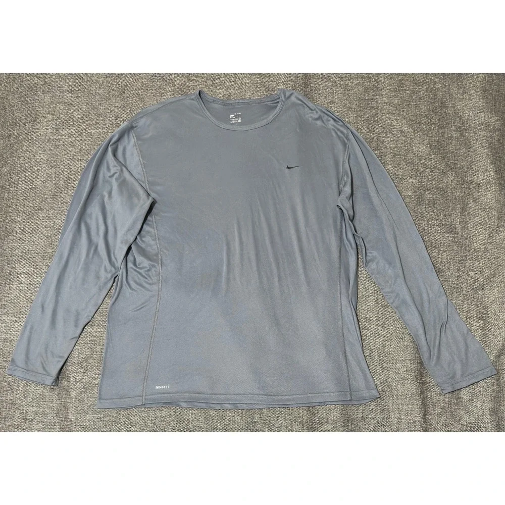 Nike Mens XXL Long Sleeve T-Shirt Grey Nike FIT Activewear